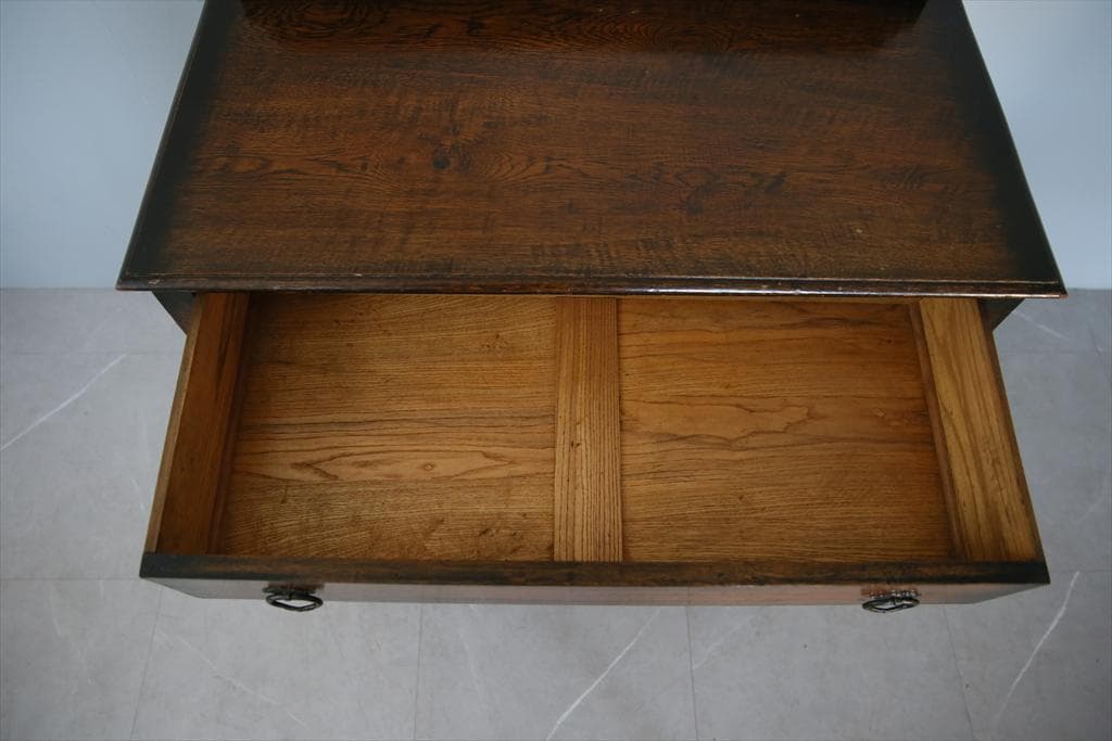 英国アンティーク木製カップボード/キャビネット/キッチン収納/飾り棚92-105