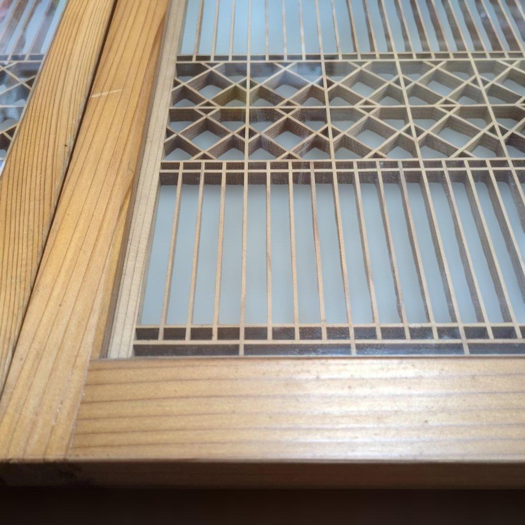 昭和レトロ ガラス引戸 組子 格子欄間 衝立 書院障子 建具 リフォーム