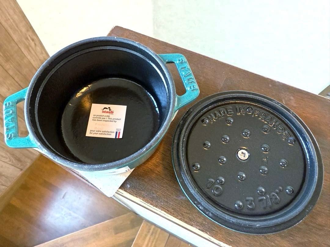 ストウブSTAUB完全限定希少廃盤色ミントココットラウンド１０ｃｍ新品生涯保証付