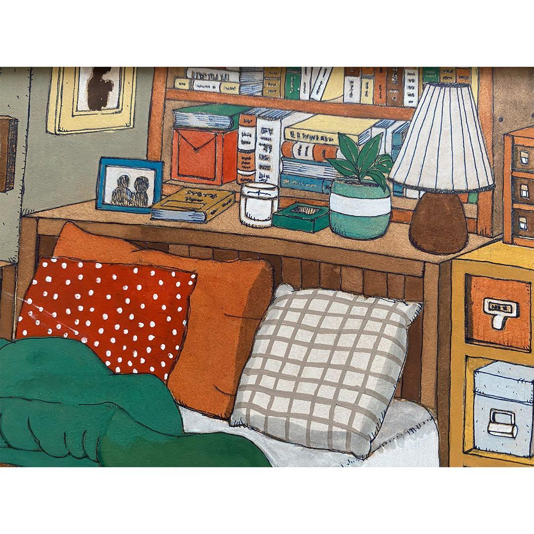 《送料無料》原画「くつろぐ3匹」猫イラスト