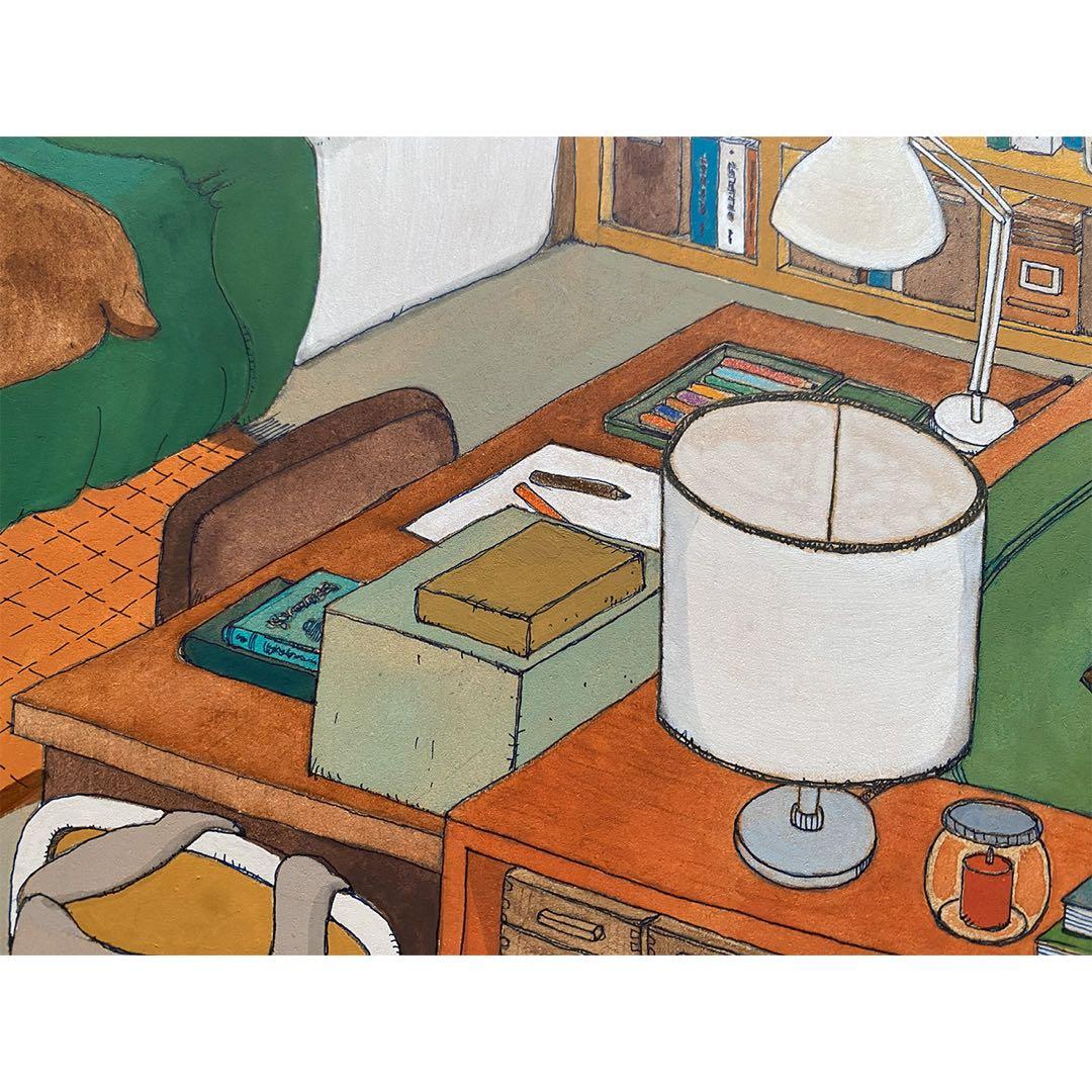 《送料無料》原画「くつろぐ3匹」猫イラスト