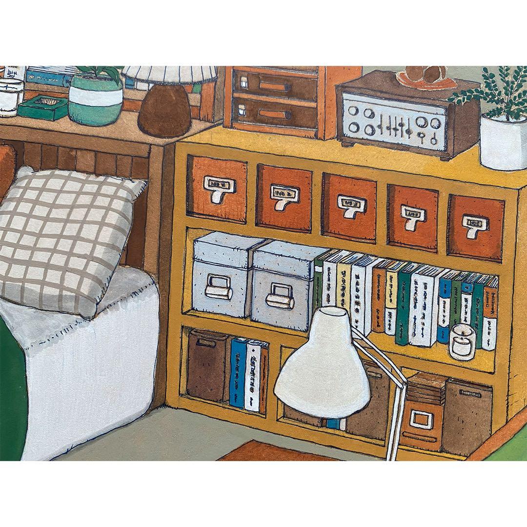 《送料無料》原画「くつろぐ3匹」猫イラスト