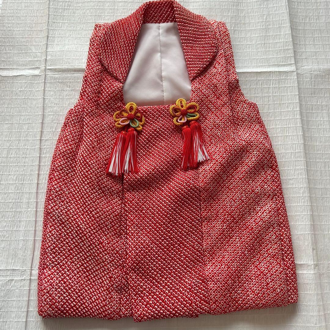 七五三 3歳 フルセット 総絞り 着物 正絹 被布 刺繍 三歳 草履 753