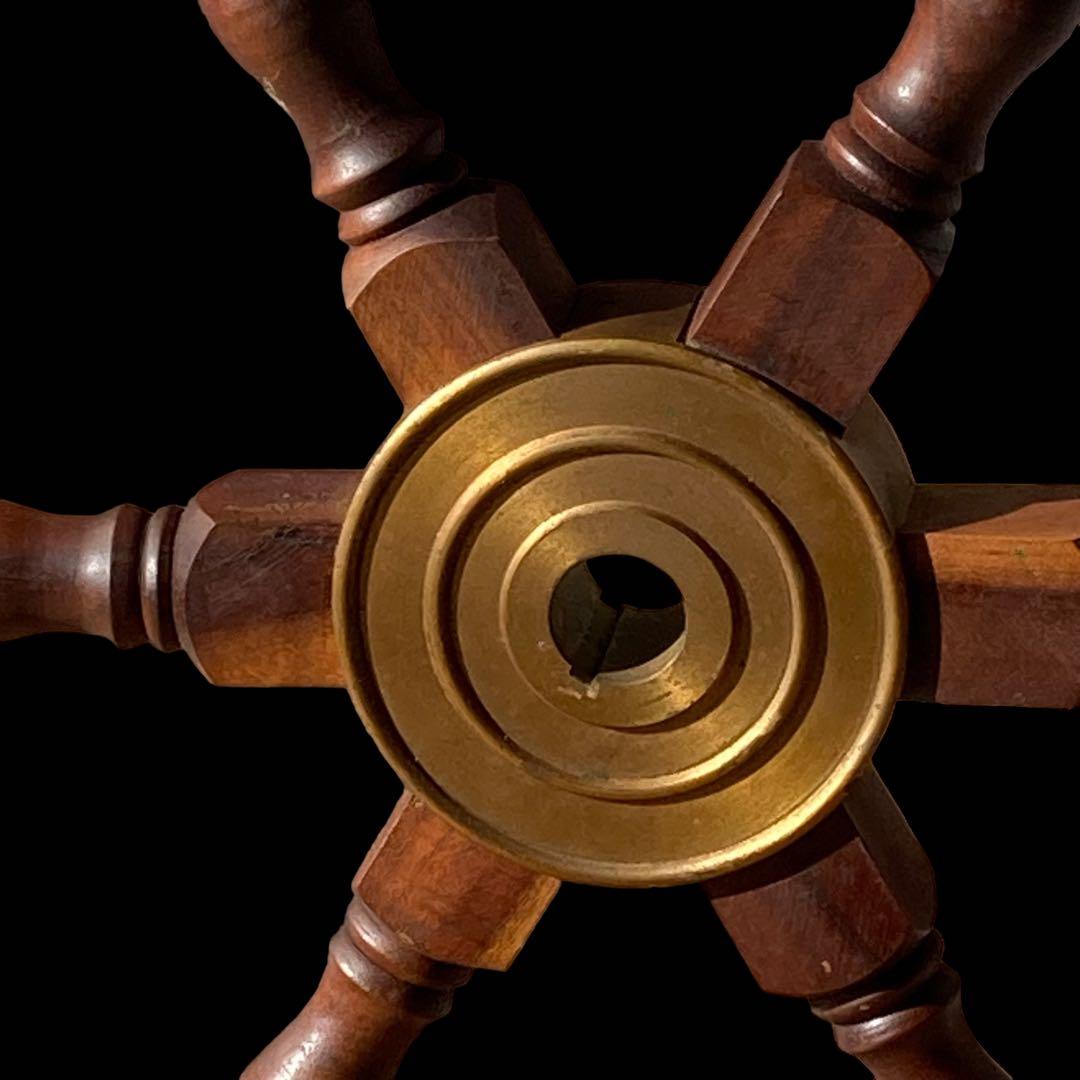 ヴィンテージ★ 船舶 木製ハンドル 舵取り 車輪 舵 操縦 アンティーク