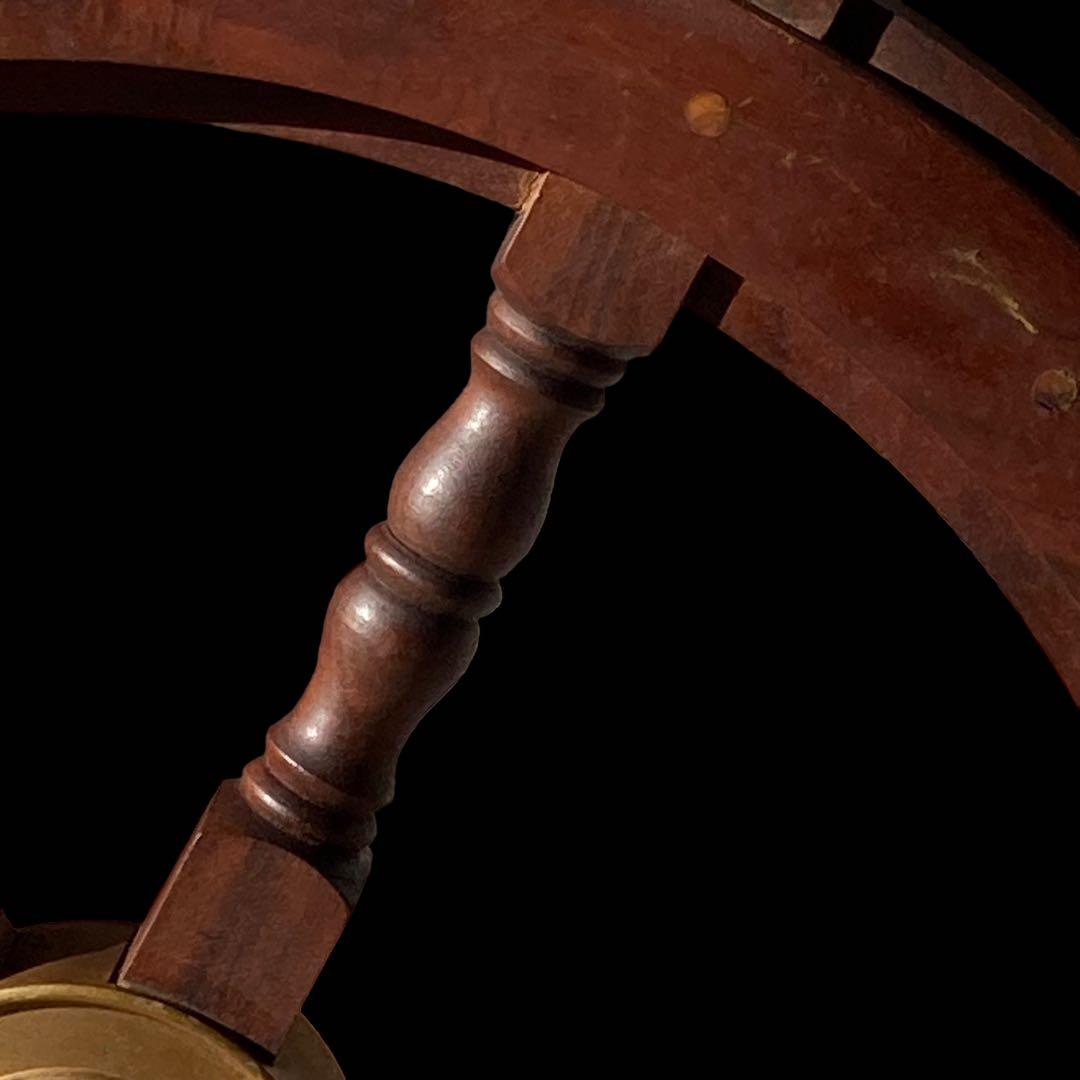 ヴィンテージ★ 船舶 木製ハンドル 舵取り 車輪 舵 操縦 アンティーク