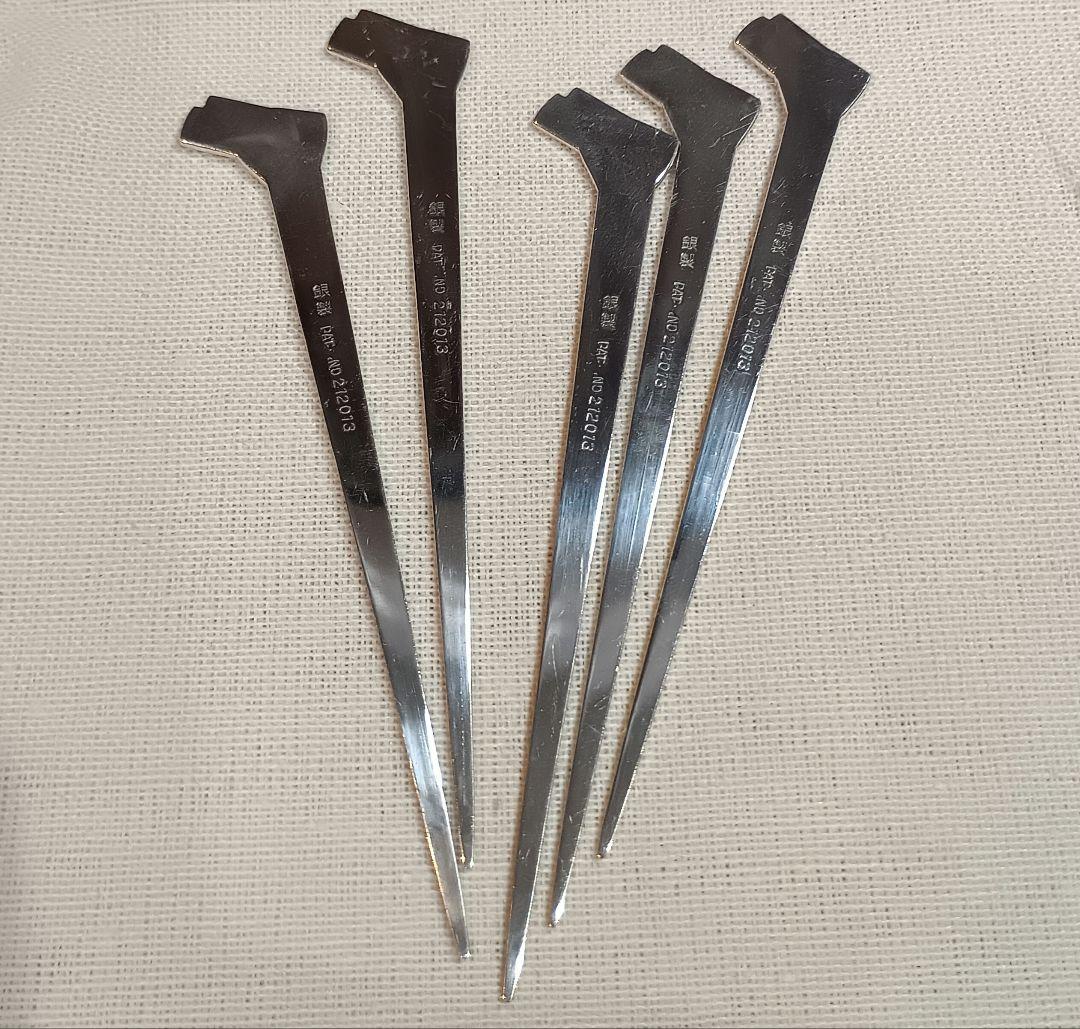 銀製 刻印 菓子楊枝 フルーツピック5本