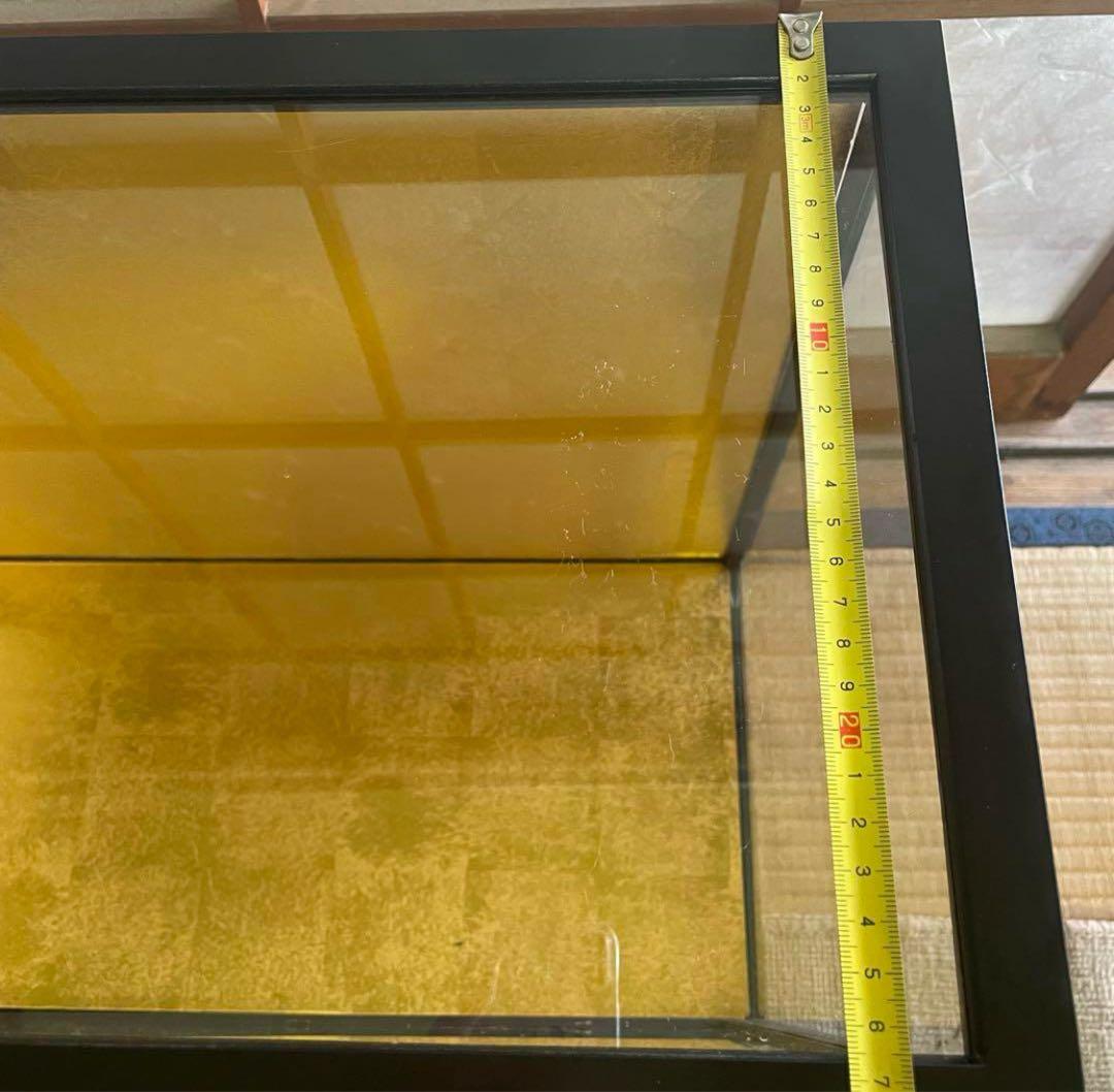 【新品未使用】ガラス製ディスプレイケース クリア　日本人形　金色