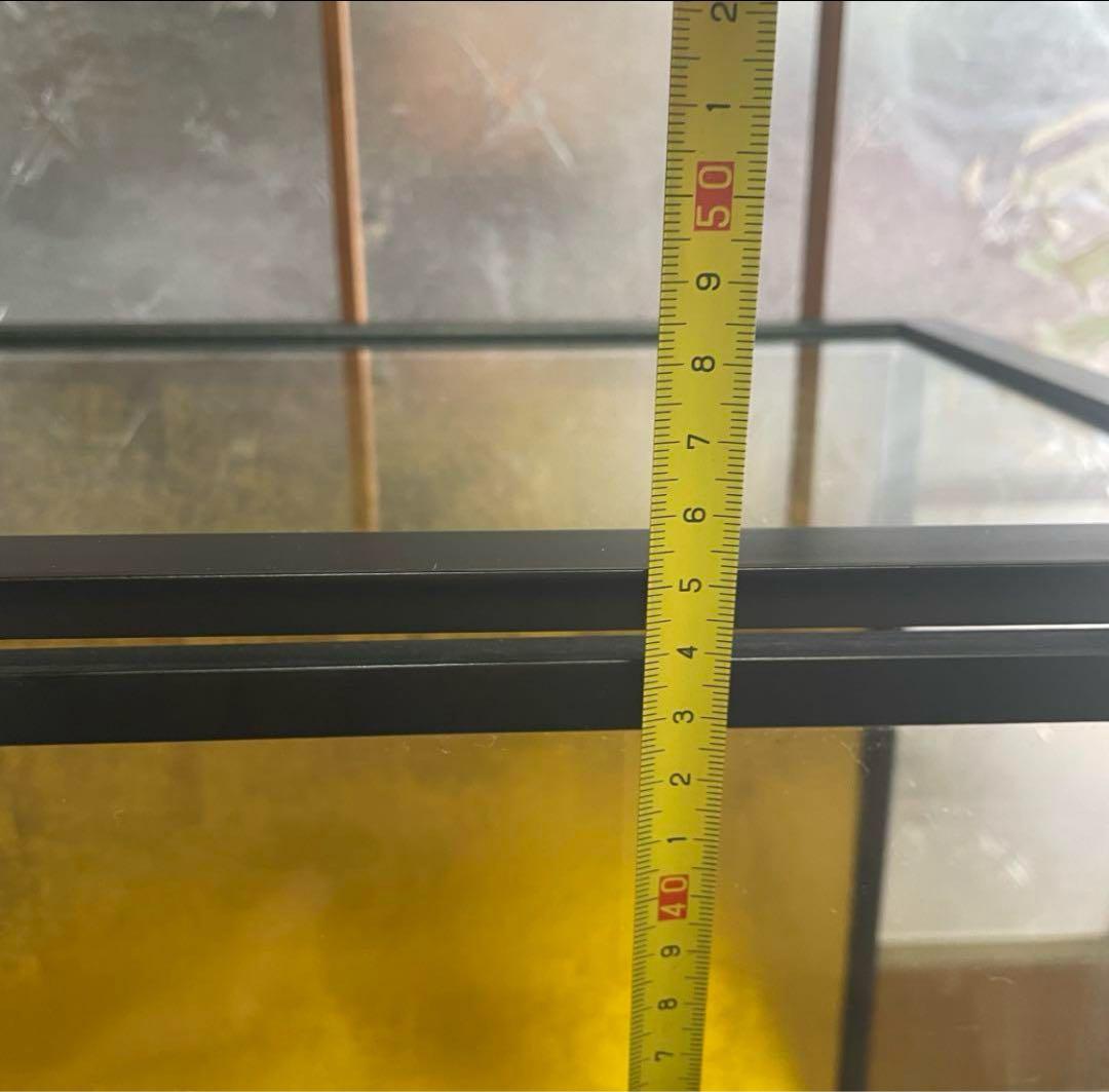 【新品未使用】ガラス製ディスプレイケース クリア　日本人形　金色