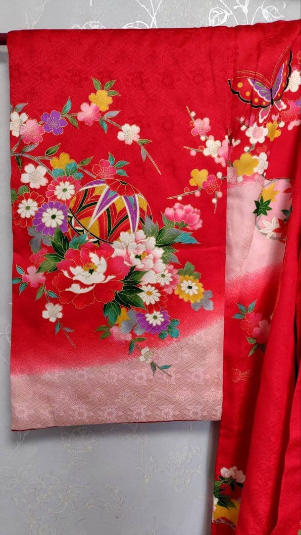 RK403アンティーク子供着物着丈98センチ裄丈46センチ3歳前後長襦袢付き綺麗