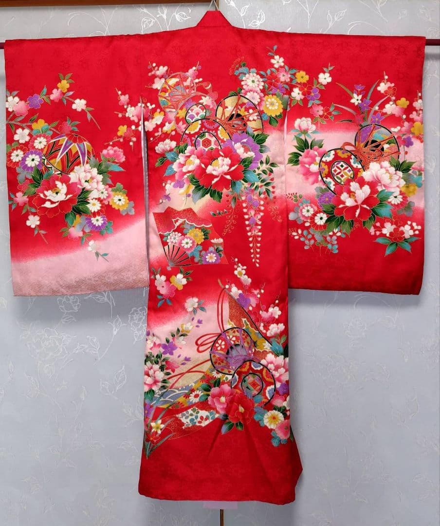 RK403アンティーク子供着物着丈98センチ裄丈46センチ3歳前後長襦袢付き綺麗