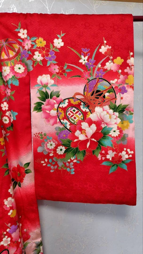 RK403アンティーク子供着物着丈98センチ裄丈46センチ3歳前後長襦袢付き綺麗