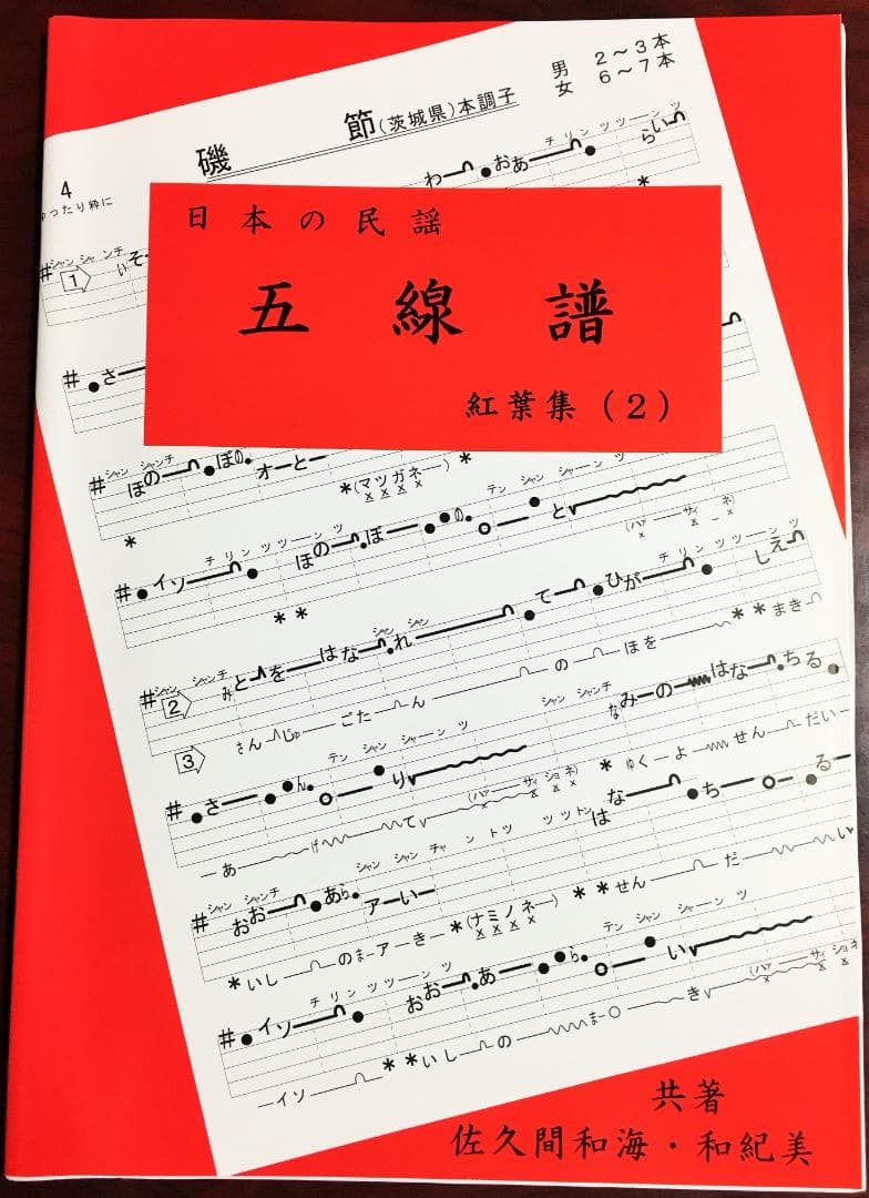 民謡 五線譜 上級編『紅葉集(2)』h13～唄譜/歌詞/三味線曲/上達/練習