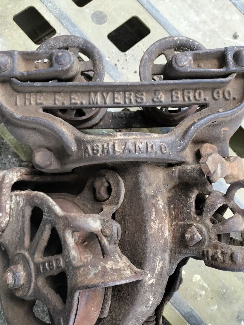 アンティークトロリー　滑車　アメリカンジャンク　店舗計器　インダストリアル