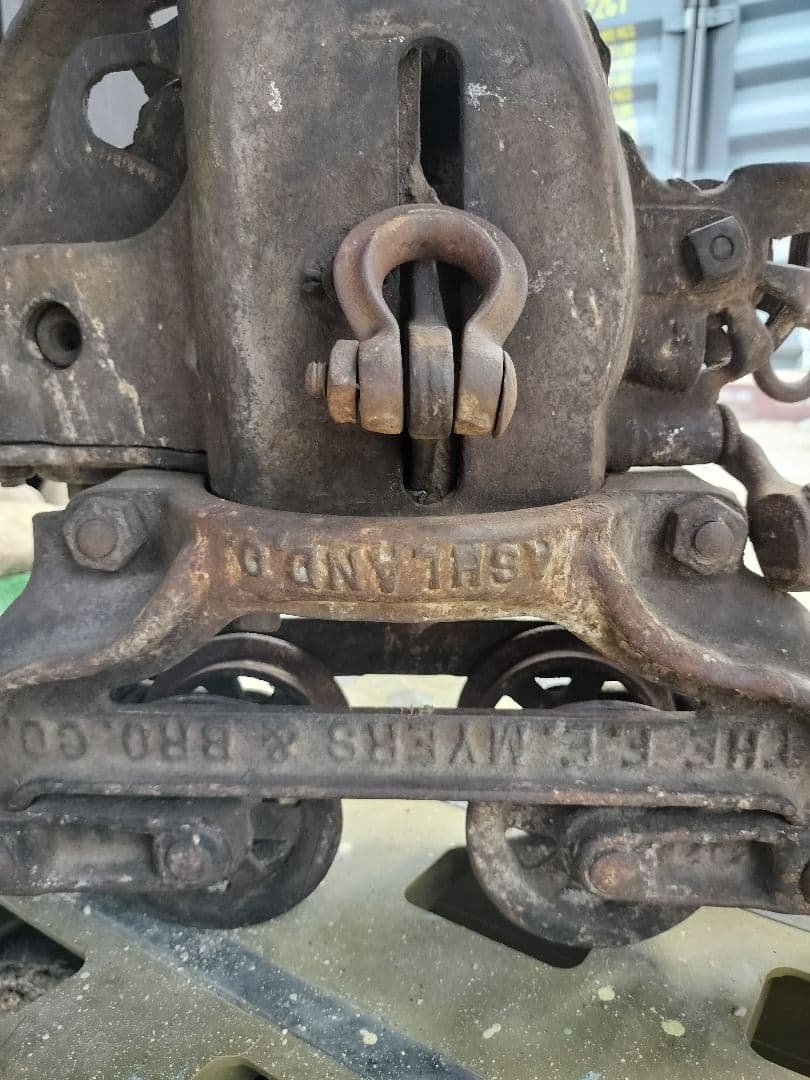 アンティークトロリー　滑車　アメリカンジャンク　店舗計器　インダストリアル