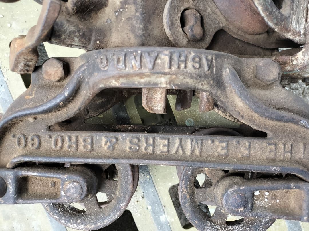 アンティークトロリー　滑車　アメリカンジャンク　店舗計器　インダストリアル