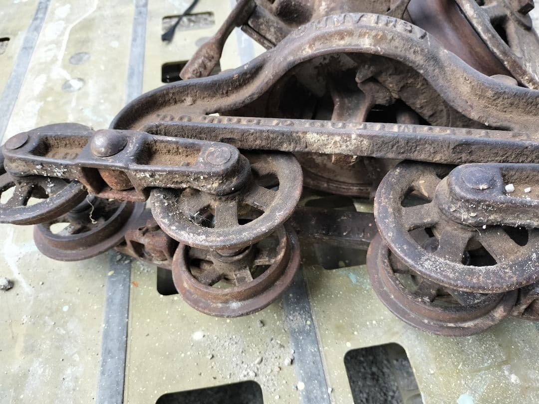 アンティークトロリー　滑車　アメリカンジャンク　店舗計器　インダストリアル