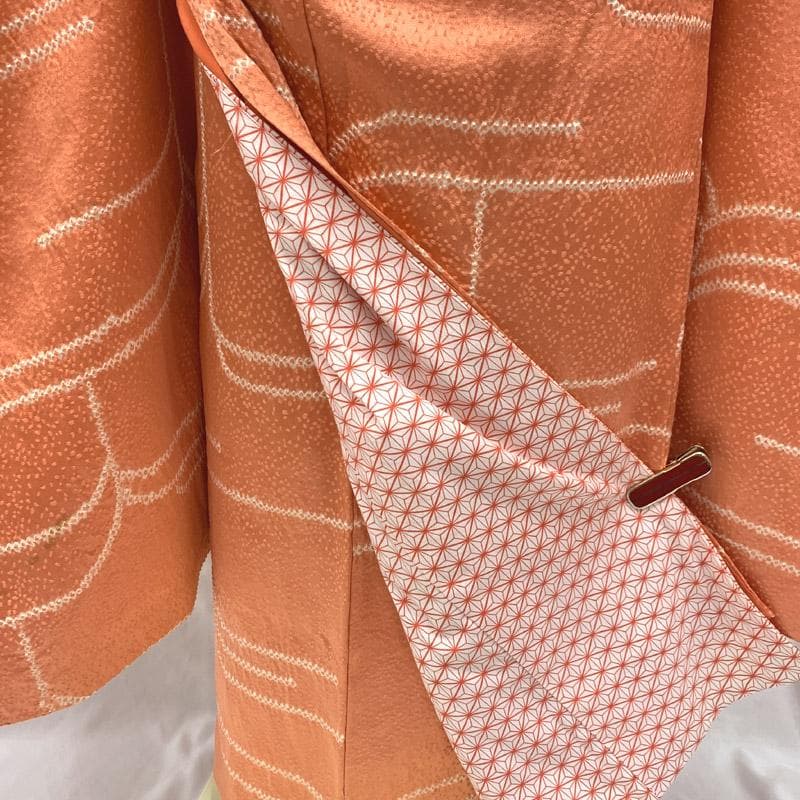 510ag9■七五三 七歳 女児 絞り染 着物&袋帯&長襦袢 シンプル■良好