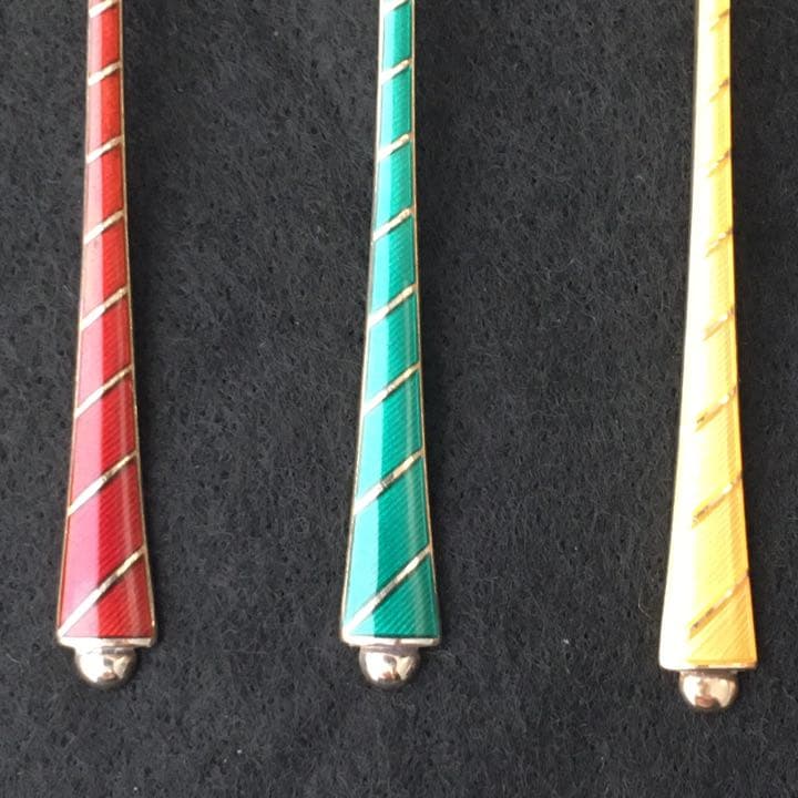 デンマークスターリングのエナメルスプーンセット　ビンテージ美品