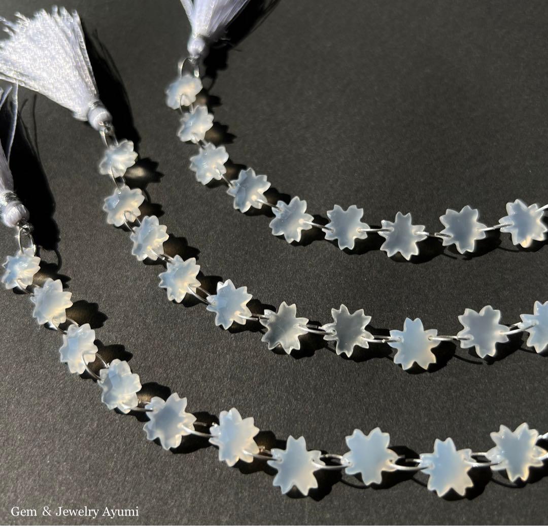 【桜】﻿ホワイトオニキス  チェリーブロッサムカット