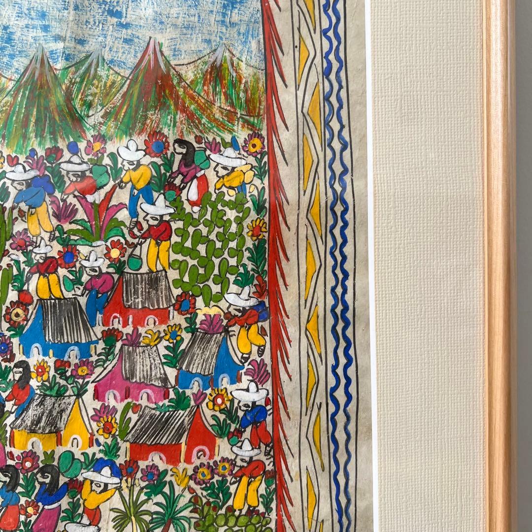 バリの民芸品♡額入り絵画　美品