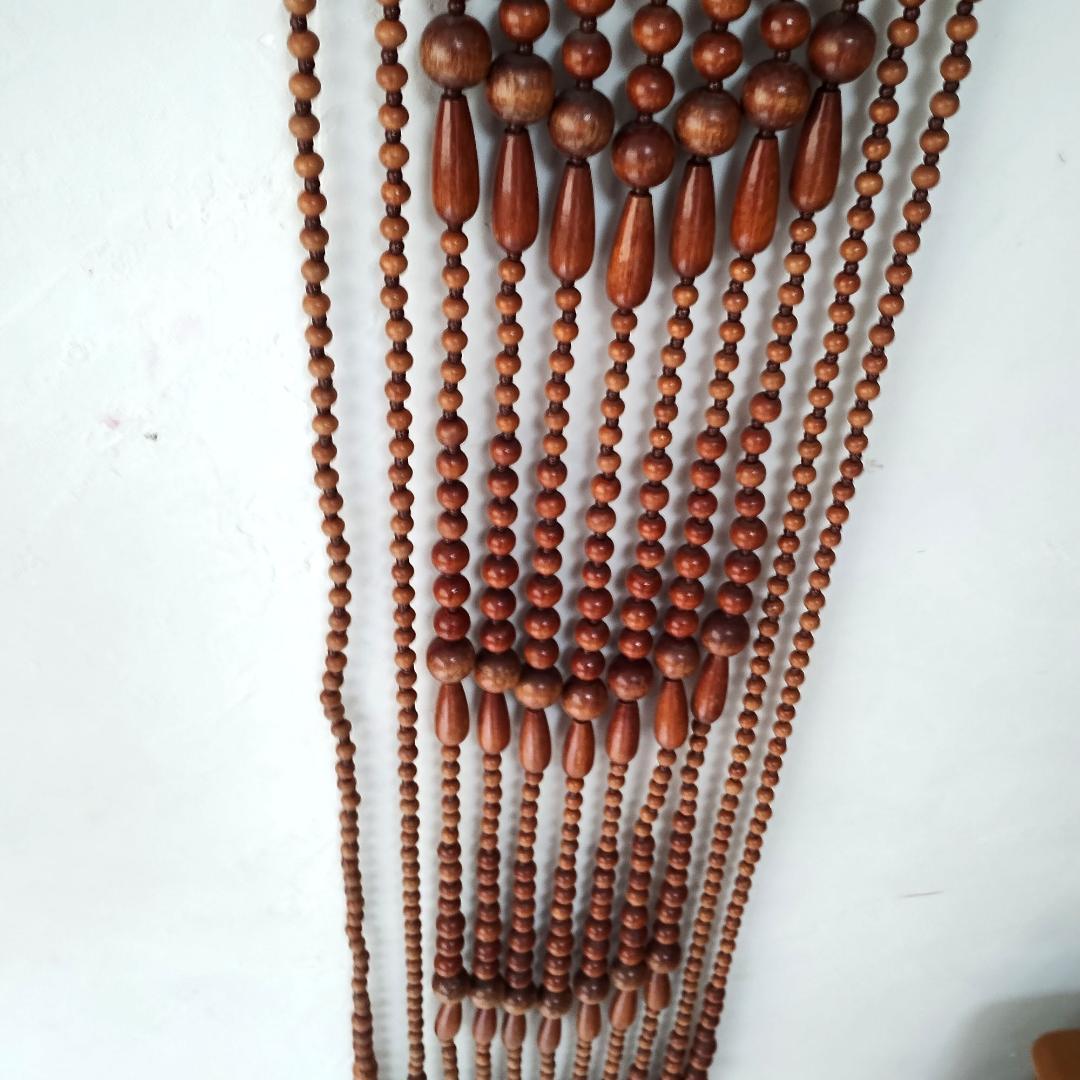 昭和レトロ 暖簾 珠のれん 木製 アーチ型 当時物 懐かしい 平成レトロ