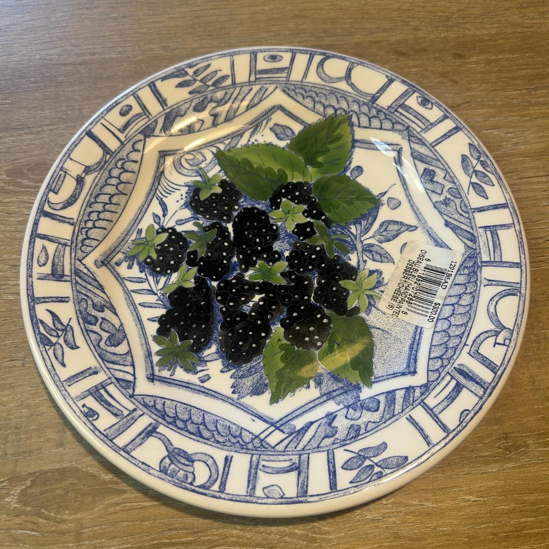 Gien オアゾブルー フルーツ柄 22cm 6枚