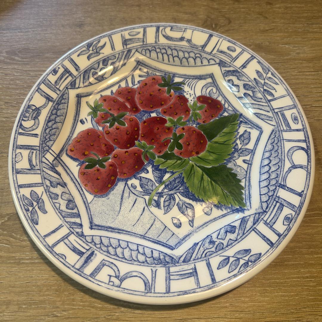 Gien オアゾブルー フルーツ柄 22cm 6枚