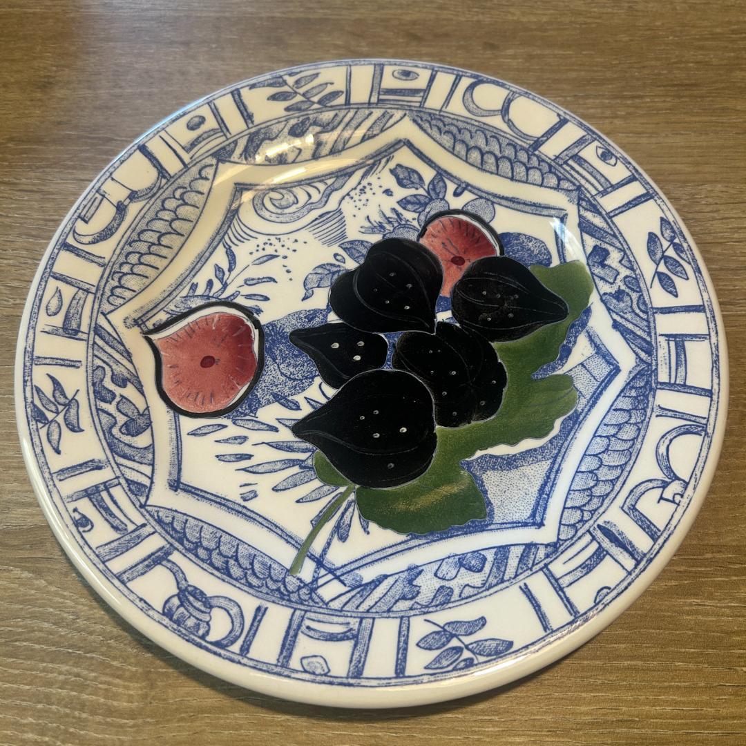 Gien オアゾブルー フルーツ柄 22cm 6枚