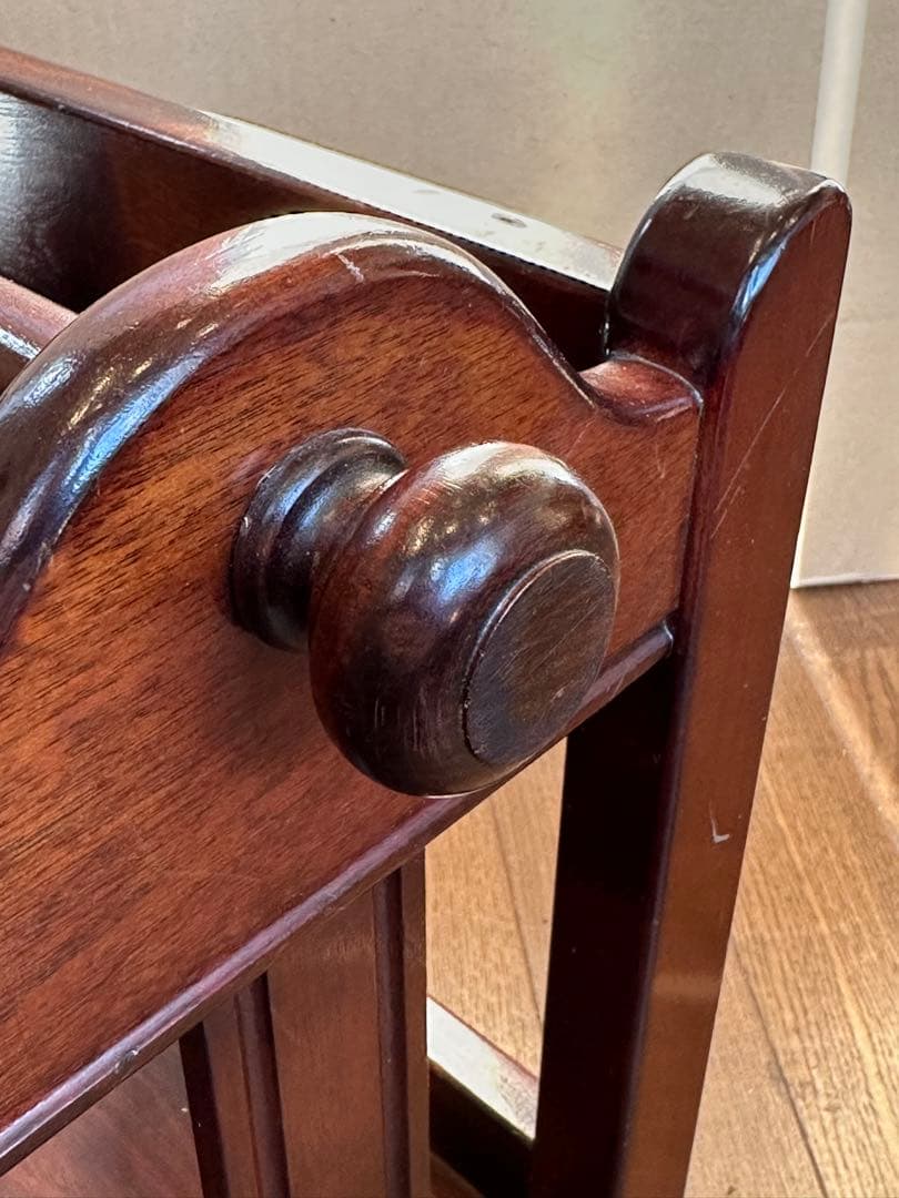 松本民芸家具　木製　C型マガジンラック みずめ桜　シール　在名