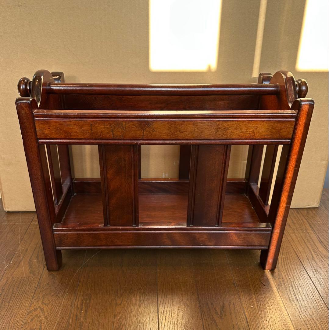 松本民芸家具　木製　C型マガジンラック みずめ桜　シール　在名