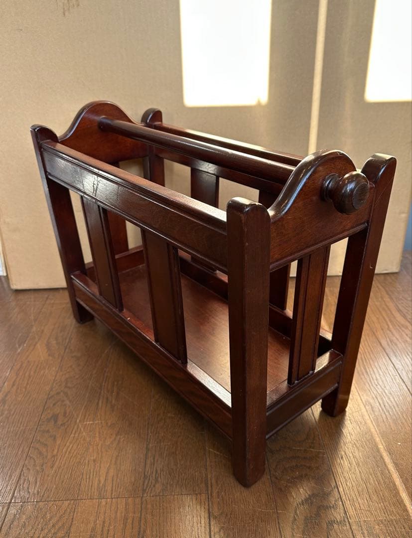 松本民芸家具　木製　C型マガジンラック みずめ桜　シール　在名