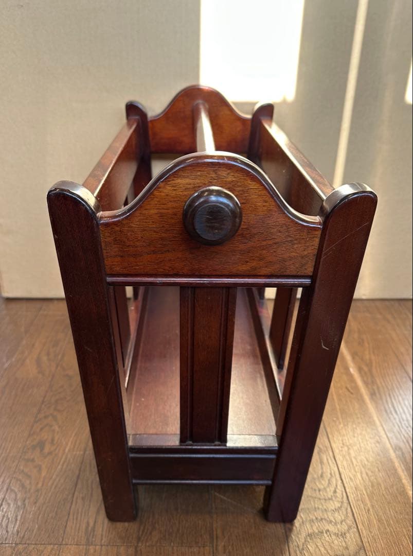 松本民芸家具　木製　C型マガジンラック みずめ桜　シール　在名