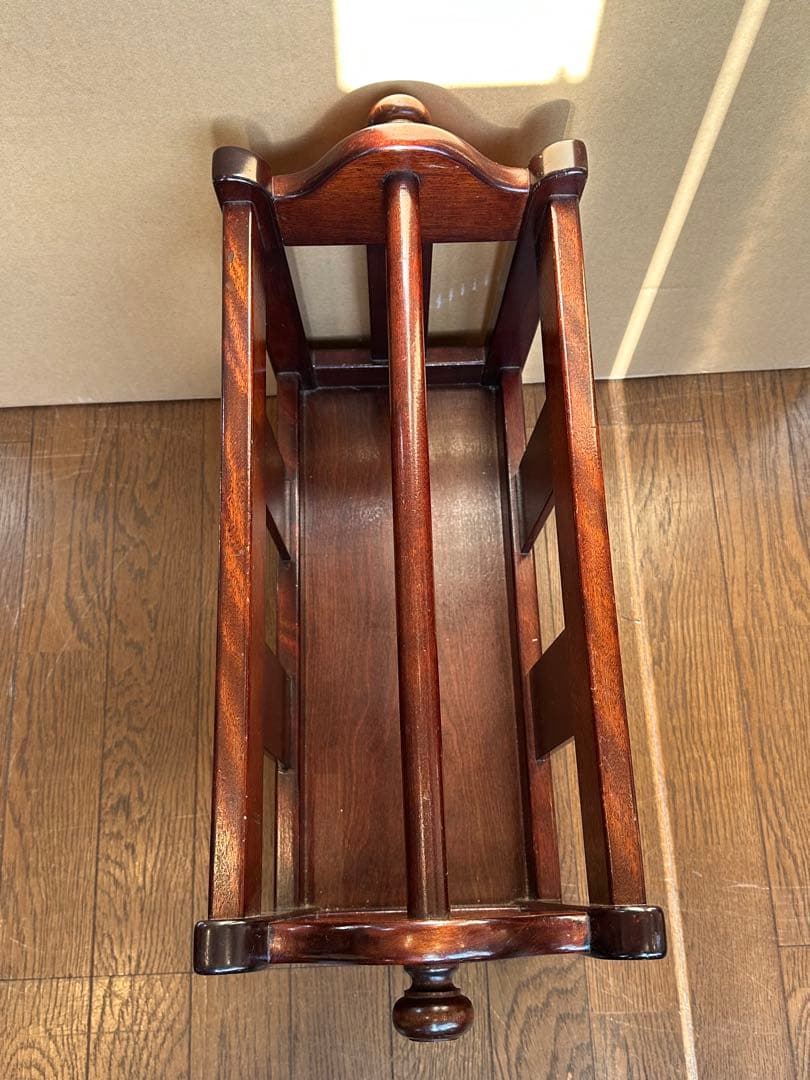 松本民芸家具　木製　C型マガジンラック みずめ桜　シール　在名