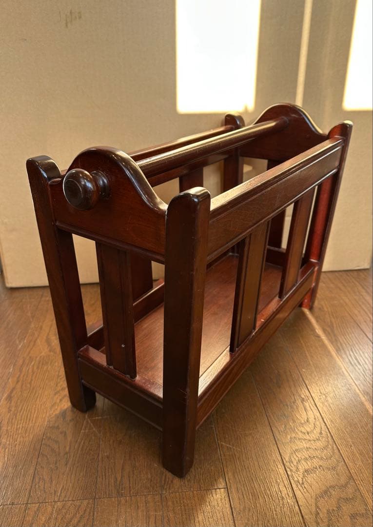 松本民芸家具　木製　C型マガジンラック みずめ桜　シール　在名