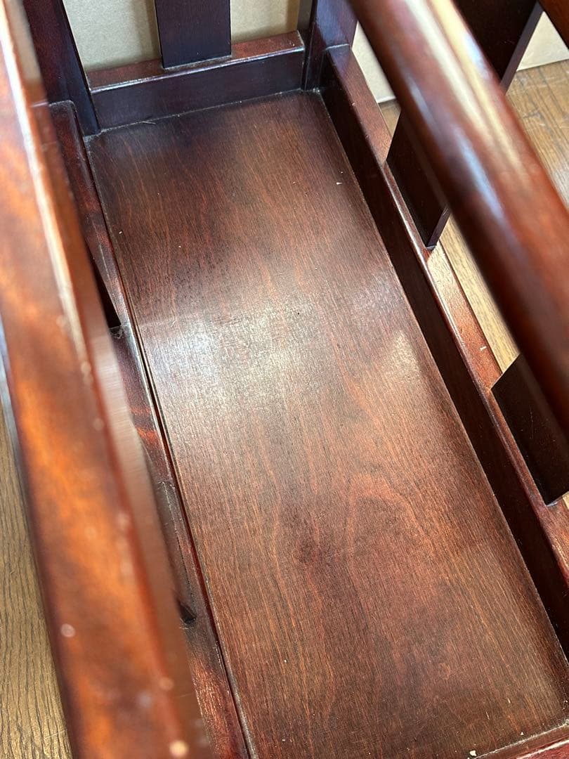 松本民芸家具　木製　C型マガジンラック みずめ桜　シール　在名