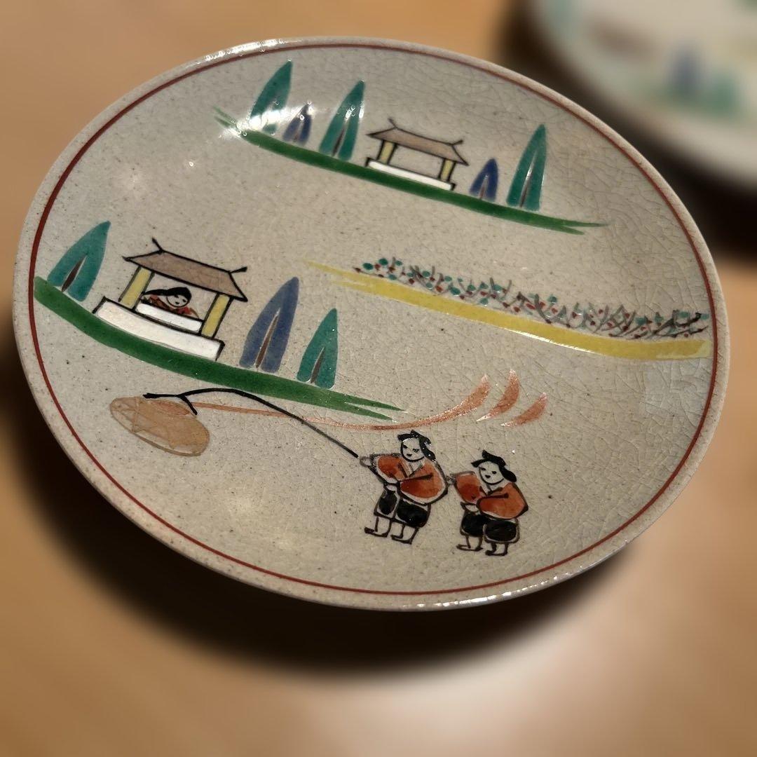 香柏窯 赤虜焼 尾西樂斎 奈良絵皿 銘々皿大小10