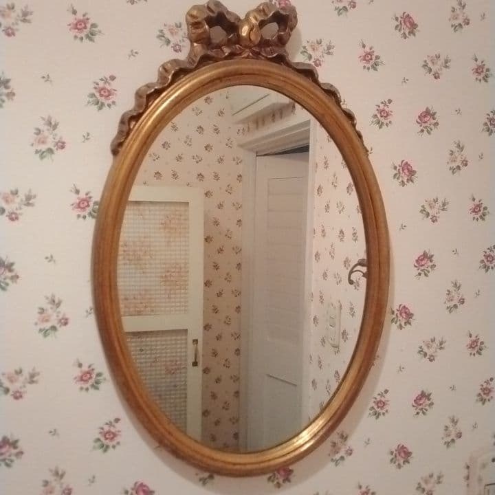 アンティーク調　オーバルミラー　壁掛け鏡　ゴールド　ウォールミラー