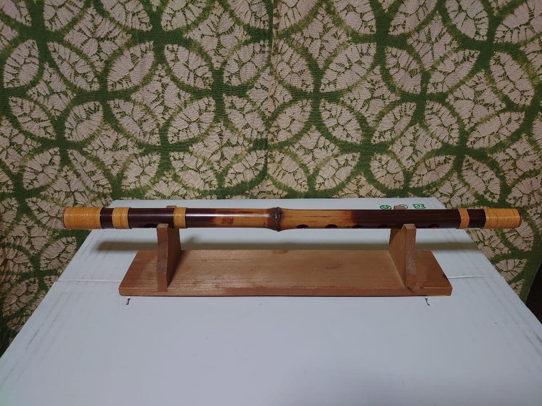 篠笛 天地巻き 煤竹 真竹 秀朗銘 古典調 六穴七調子