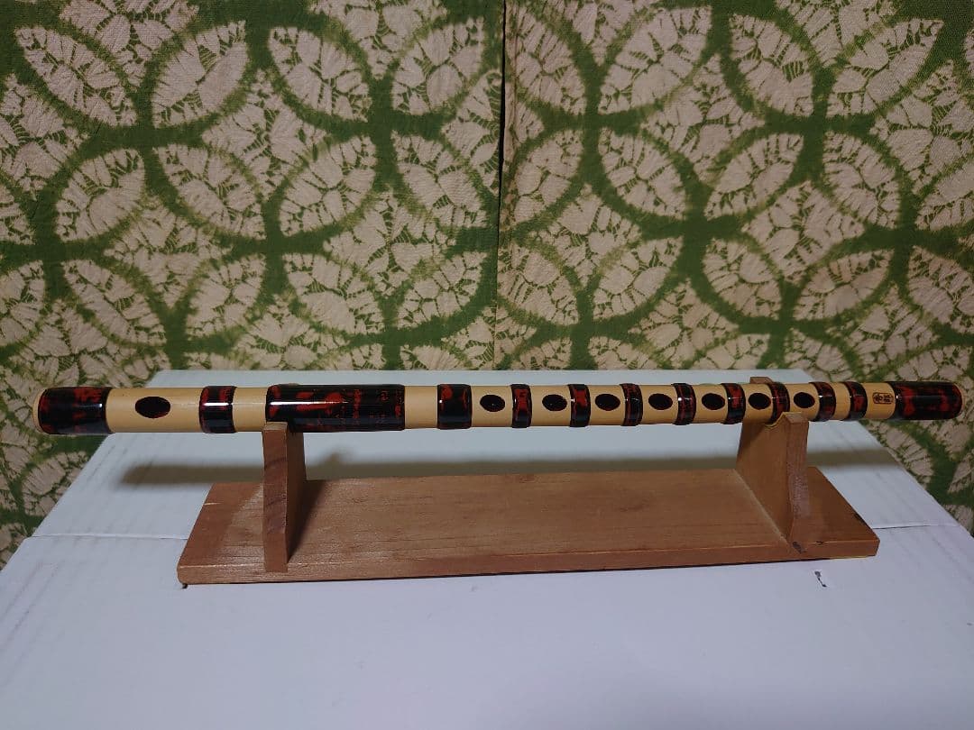 篠笛 天地巻き 煤竹 真竹 秀朗銘 古典調 六穴七調子