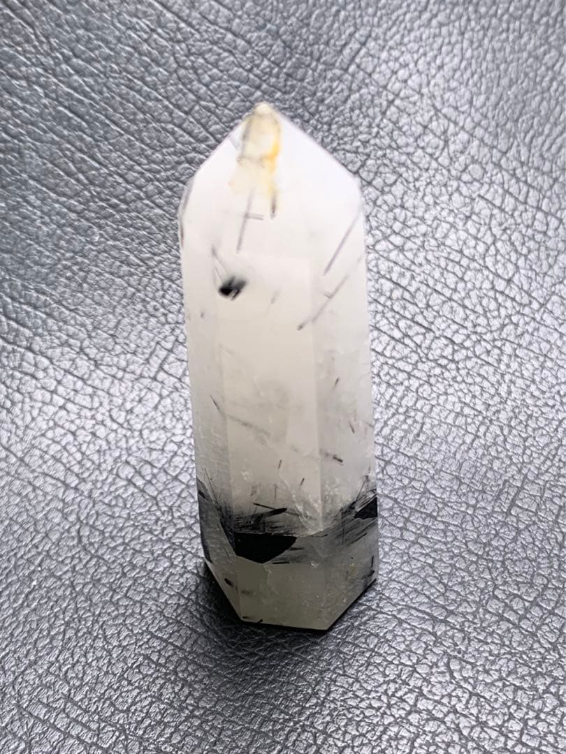 061549 天然石ブラックルチルインクォーツ六角柱