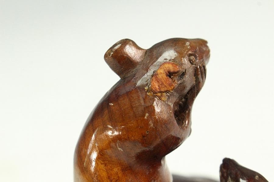 木彫 彫刻 布袋鼠 置物(K-LC854)