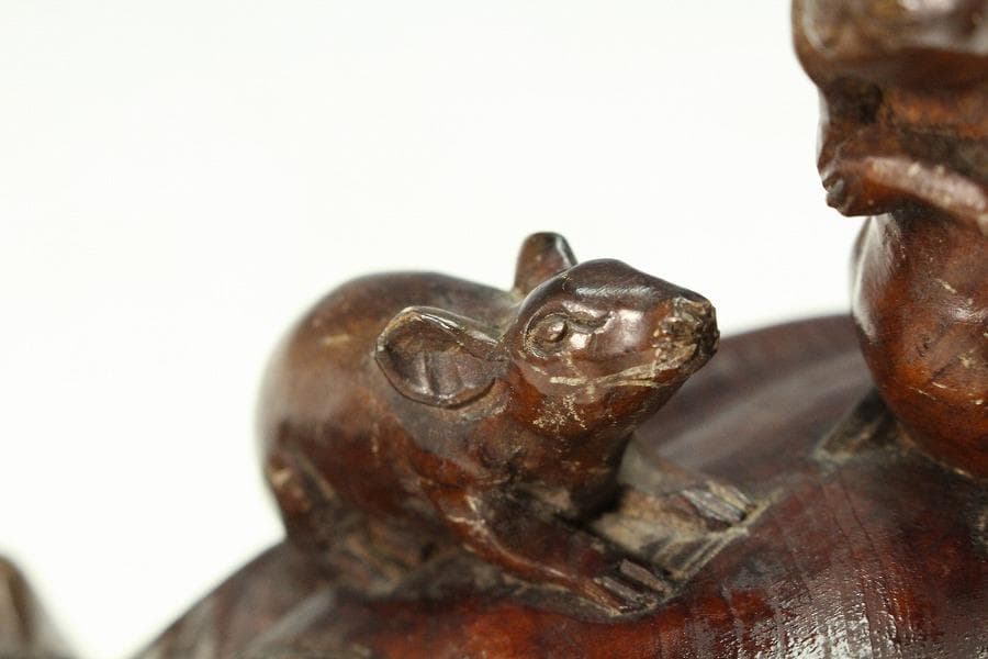 木彫 彫刻 布袋鼠 置物(K-LC854)