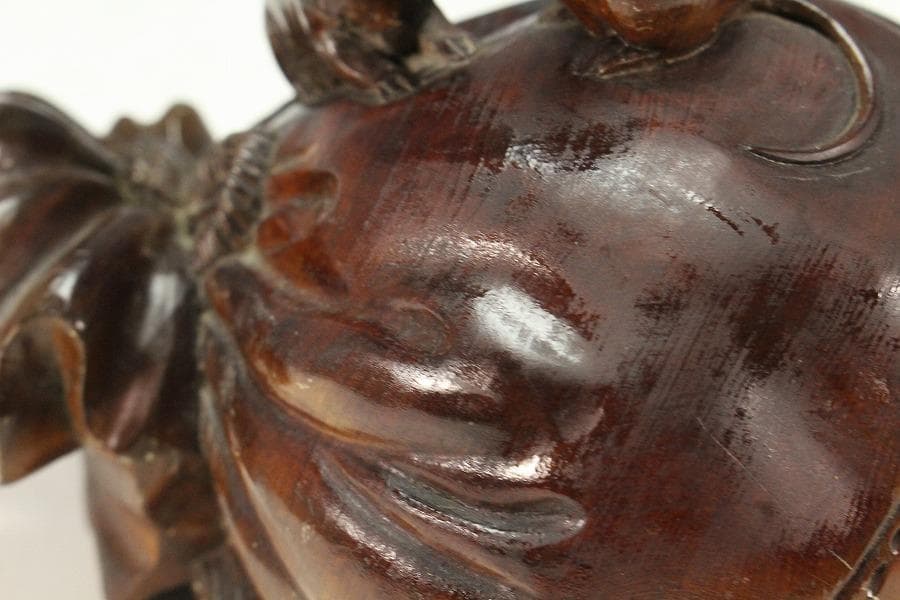 木彫 彫刻 布袋鼠 置物(K-LC854)