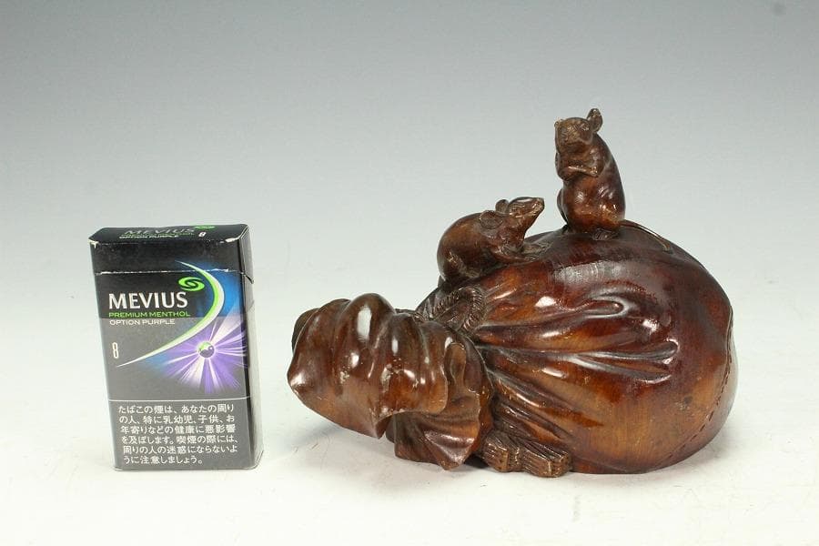 木彫 彫刻 布袋鼠 置物(K-LC854)