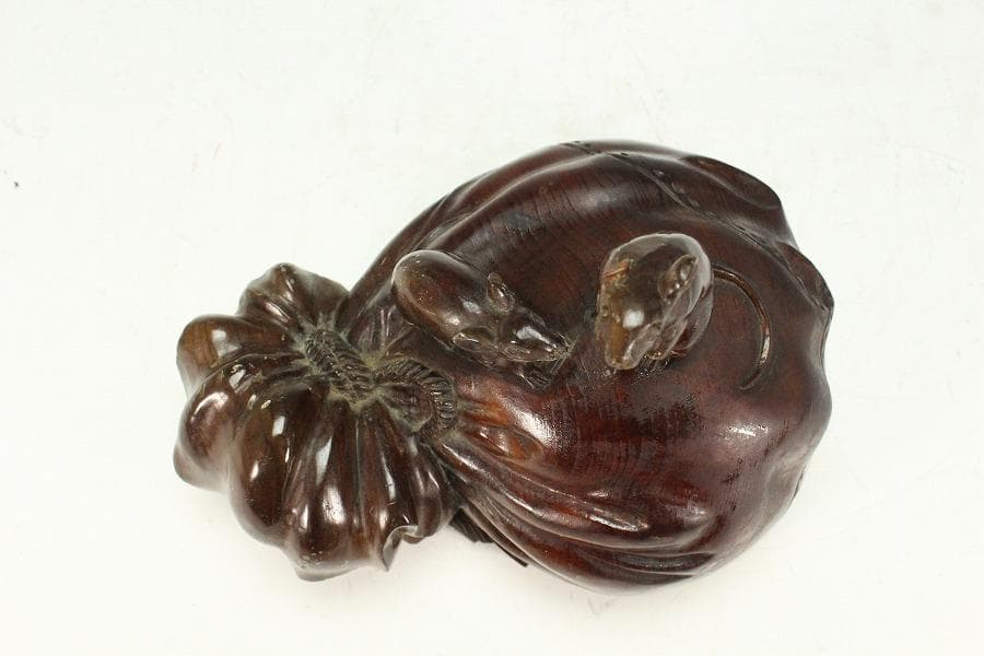 木彫 彫刻 布袋鼠 置物(K-LC854)