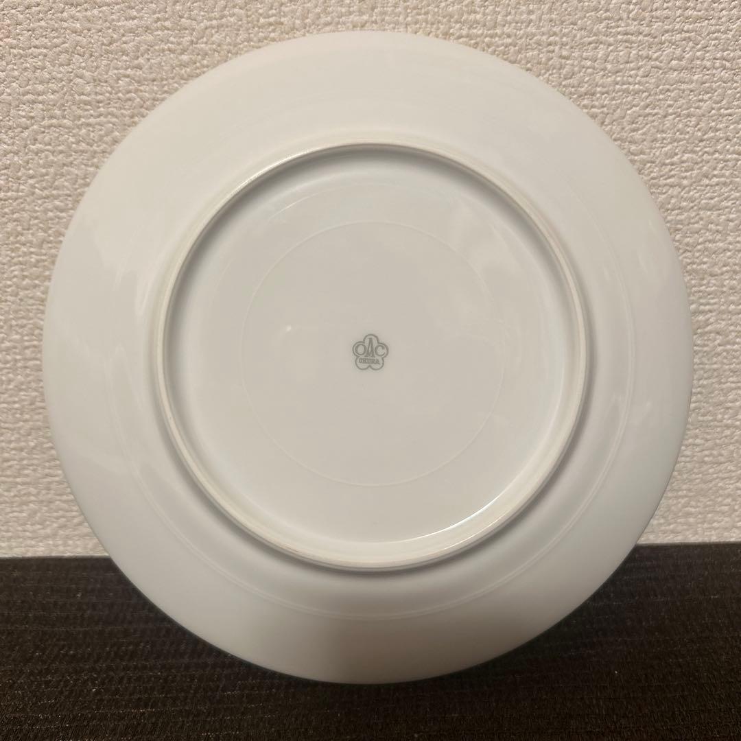 大倉陶園　色蒔き　ライトグリーン　デザートプレート　19.5cm