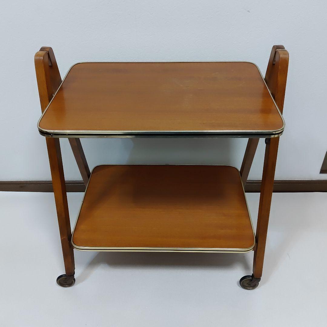 ドイツ製 北欧家具 ワゴンテーブル アンティーク キャスター付き 折り畳み