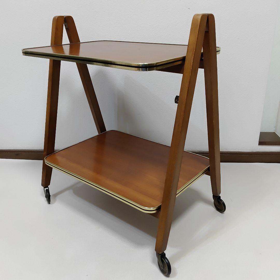 ドイツ製 北欧家具 ワゴンテーブル アンティーク キャスター付き 折り畳み