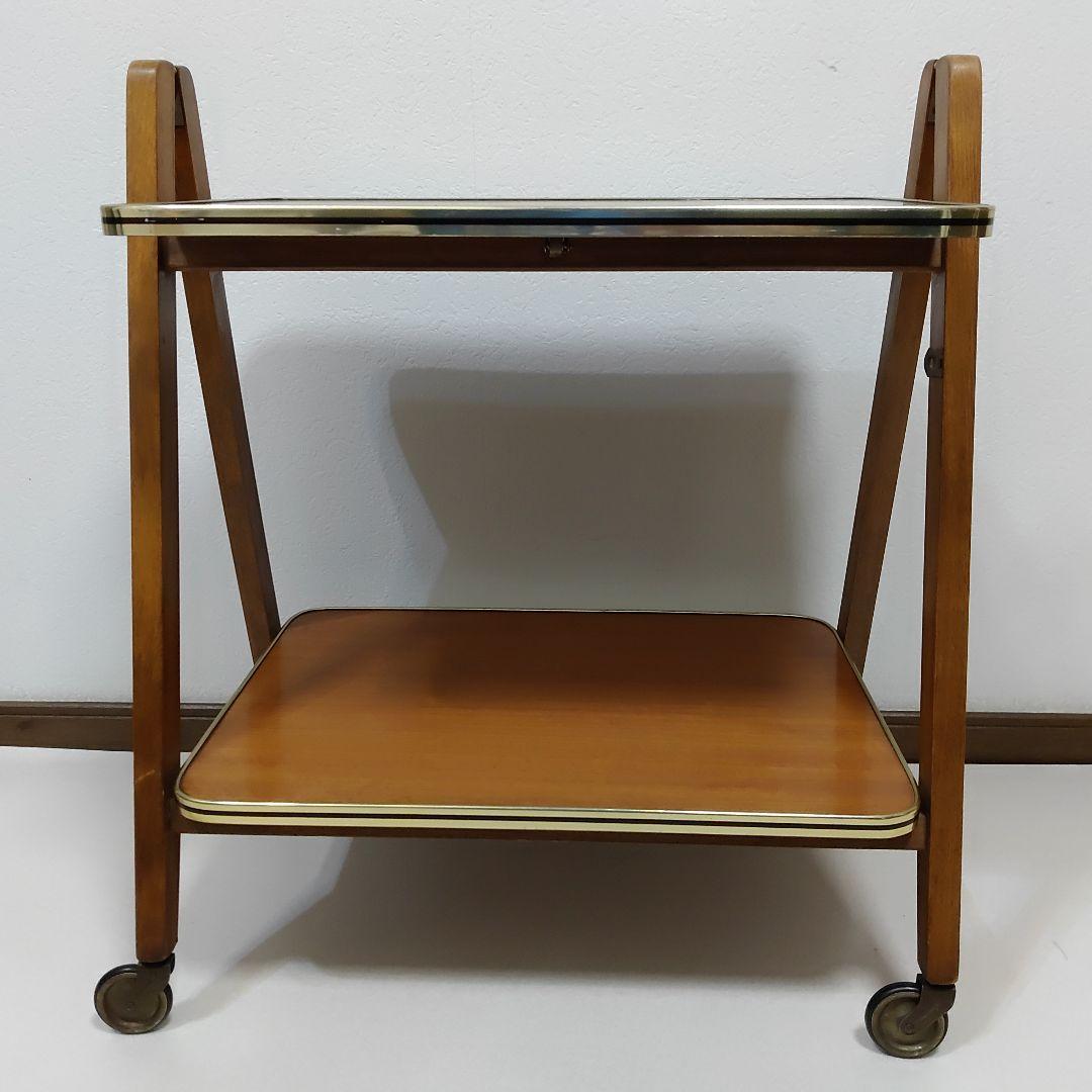 ドイツ製 北欧家具 ワゴンテーブル アンティーク キャスター付き 折り畳み