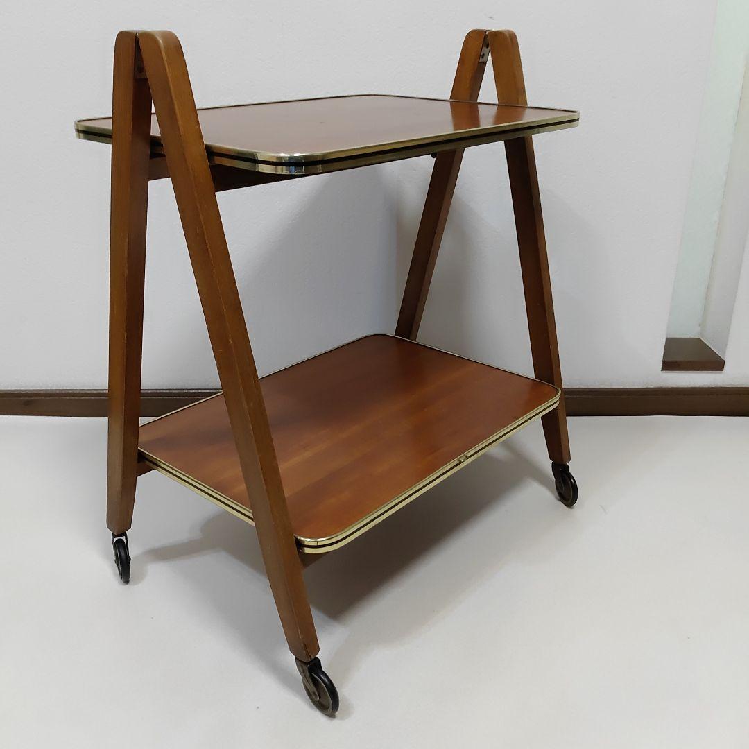 ドイツ製 北欧家具 ワゴンテーブル アンティーク キャスター付き 折り畳み